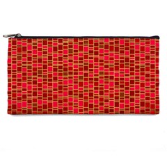 Geometry Background Red Rectangle Pattern Pencil Case by Ravend