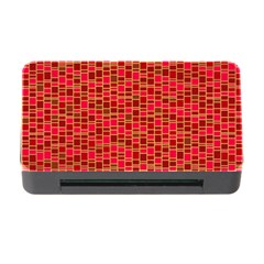 Geometry Background Red Rectangle Pattern Memory Card Reader With Cf by Ravend