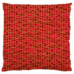 Geometry Background Red Rectangle Pattern Standard Premium Plush Fleece Cushion Case (one Side) by Ravend