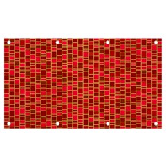 Geometry Background Red Rectangle Pattern Banner And Sign 7  X 4  by Ravend