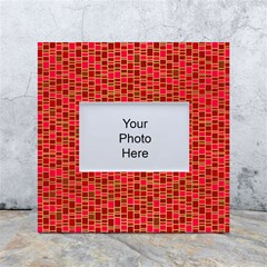 Geometry Background Red Rectangle Pattern White Box Photo Frame 4  X 6  by Ravend