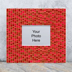 Geometry Background Red Rectangle Pattern White Wall Photo Frame 5  X 7  by Ravend