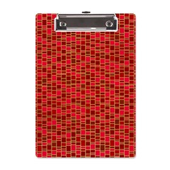 Geometry Background Red Rectangle Pattern A5 Acrylic Clipboard by Ravend