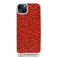 Geometry Background Red Rectangle Pattern Iphone 14 Plus Tpu Uv Print Case by Ravend