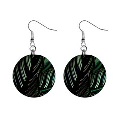 Calathea Leaves Strippe Line Mini Button Earrings by Ravend