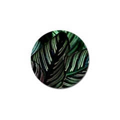 Calathea Leaves Strippe Line Golf Ball Marker (4 Pack) by Ravend