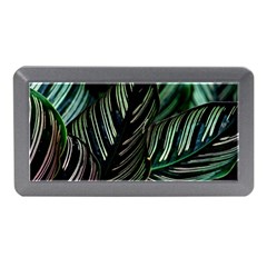 Calathea Leaves Strippe Line Memory Card Reader (mini) by Ravend