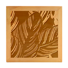 Calathea Leaves Strippe Line Wood Photo Frame Cube by Ravend