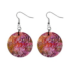 Abstract Crosscurrents Smudged Vibrance Mini Button Earrings by kaleidomarblingart