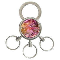 Abstract Crosscurrents Smudged Vibrance 3-ring Key Chain by kaleidomarblingart