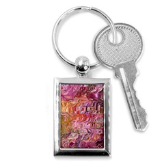 Abstract Crosscurrents Smudged Vibrance Key Chain (rectangle) by kaleidomarblingart