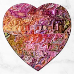 Abstract Crosscurrents Smudged Vibrance Jigsaw Puzzle (heart) by kaleidomarblingart