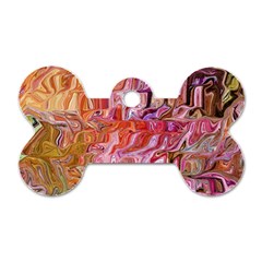 Abstract Crosscurrents Smudged Vibrance Dog Tag Bone (one Side) by kaleidomarblingart