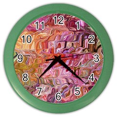 Abstract Crosscurrents Smudged Vibrance Color Wall Clock by kaleidomarblingart