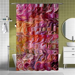 Abstract Crosscurrents Smudged Vibrance Shower Curtain 48  X 72  (small)  by kaleidomarblingart