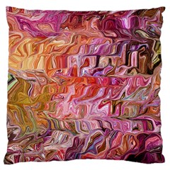 Abstract Crosscurrents Smudged Vibrance Large Cushion Case (two Sides) by kaleidomarblingart