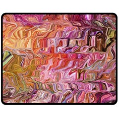 Abstract Crosscurrents Smudged Vibrance Two Sides Fleece Blanket (medium) by kaleidomarblingart