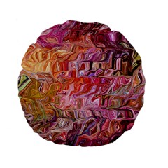 Abstract Crosscurrents Smudged Vibrance Standard 15  Premium Flano Round Cushions by kaleidomarblingart