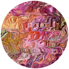 Abstract Crosscurrents Smudged Vibrance Wooden Puzzle Round by kaleidomarblingart