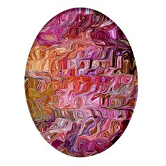 Abstract Crosscurrents Smudged Vibrance Oval Glass Fridge Magnet (4 Pack) by kaleidomarblingart