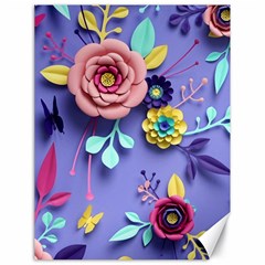 3d Flowers Pattern Flora Background Canvas 18  X 24  by Bedest