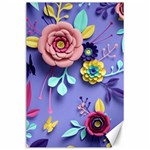 3d Flowers Pattern Flora Background Canvas 24  x 36  23.35 x34.74  Canvas - 1