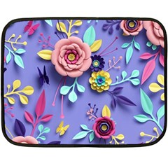 3d Flowers Pattern Flora Background Two Sides Fleece Blanket (mini) by Bedest