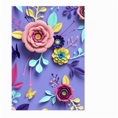 3d Flowers Pattern Flora Background Large Garden Flag (two Sides) by Bedest