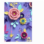 3d Flowers Pattern Flora Background Large Garden Flag (Two Sides) Front