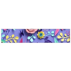 3d Flowers Pattern Flora Background Small Premium Plush Fleece Scarf by Bedest