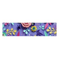 3d Flowers Pattern Flora Background Banner And Sign 4  X 1 