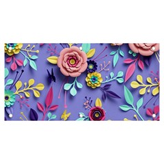 3d Flowers Pattern Flora Background Banner And Sign 6  X 3 