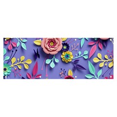 3d Flowers Pattern Flora Background Banner And Sign 8  X 3 