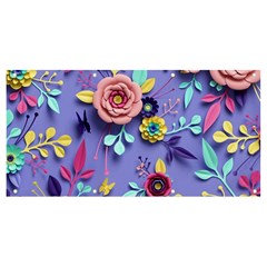 3d Flowers Pattern Flora Background Banner And Sign 8  X 4 