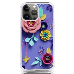 3d Flowers Pattern Flora Background Iphone 13 Pro Max Tpu Uv Print Case by Bedest