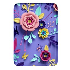 3d Flowers Pattern Flora Background Rectangular Glass Fridge Magnet (4 Pack)