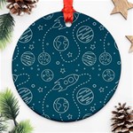 Space Seamless Pattern Ornament (Round) Front