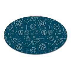 Space Seamless Pattern Oval Magnet by Bedest