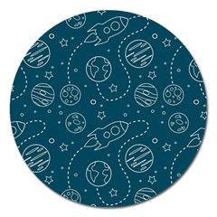 Space Seamless Pattern Magnet 5  (round)