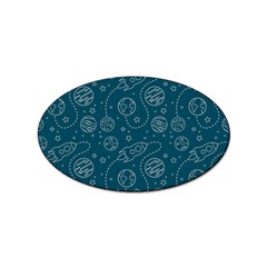 Space Seamless Pattern Sticker Oval (100 Pack)