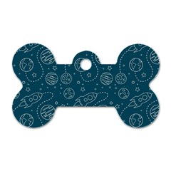 Space Seamless Pattern Dog Tag Bone (two Sides)