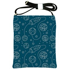 Space Seamless Pattern Shoulder Sling Bag