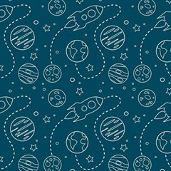 Space Seamless Pattern Play Mat (rectangle)