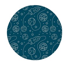 Space Seamless Pattern Mini Round Pill Box (pack Of 3)