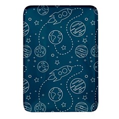 Space Seamless Pattern Rectangular Glass Fridge Magnet (4 Pack)