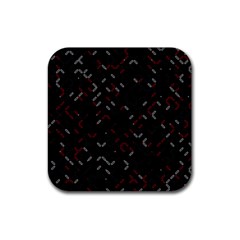 Abstract Dark Pattern Minimal Rubber Coaster (square) by Bedest