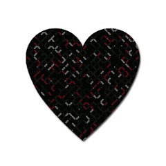 Abstract Dark Pattern Minimal Heart Magnet