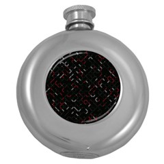 Abstract Dark Pattern Minimal Round Hip Flask (5 Oz)