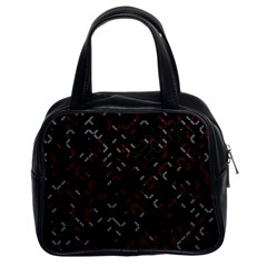 Abstract Dark Pattern Minimal Classic Handbag (two Sides) by Bedest