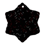 Abstract Dark Pattern Minimal Snowflake Ornament (Two Sides) Back